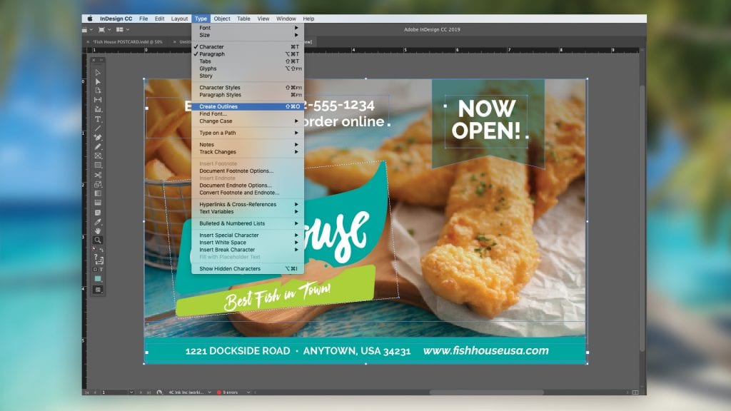 InDesign Create Outlines