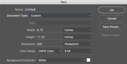 Creating a New File in Photoshop