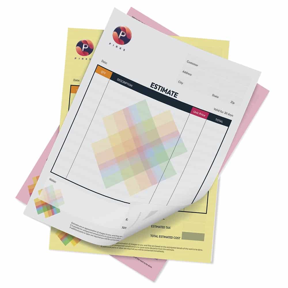 Carbonless Form Colors Example Carbonless Form Colors Example