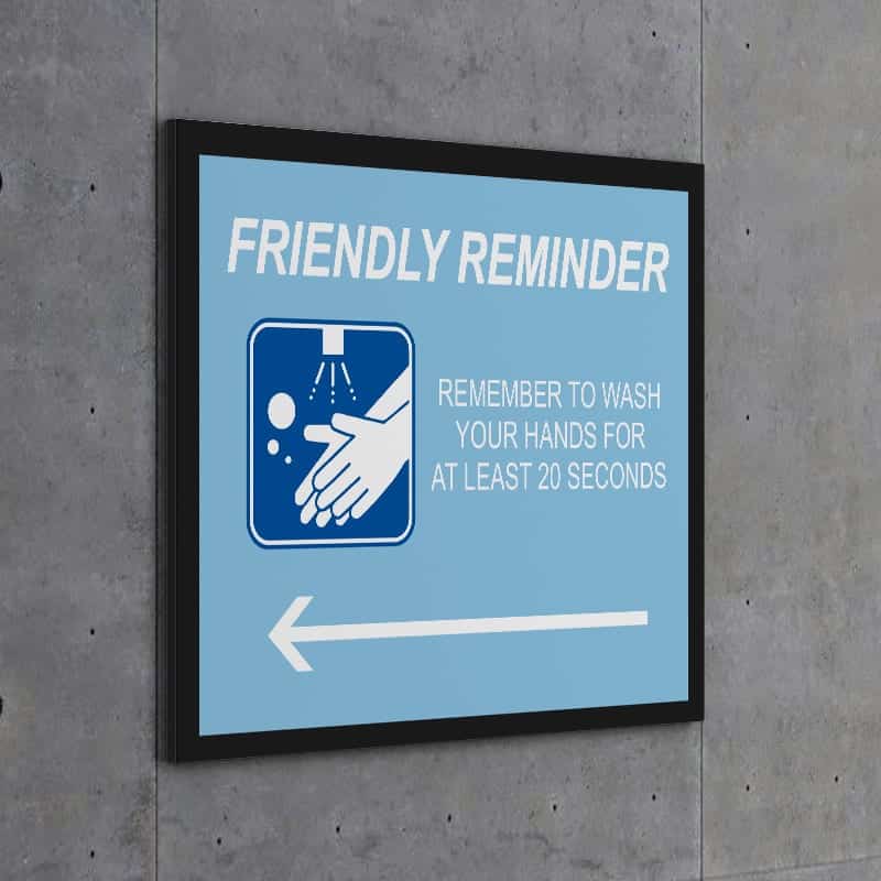 Wall Sign-Friendly Reminder Wash Hands Wall Sign-Friendly Reminder Wash Hands