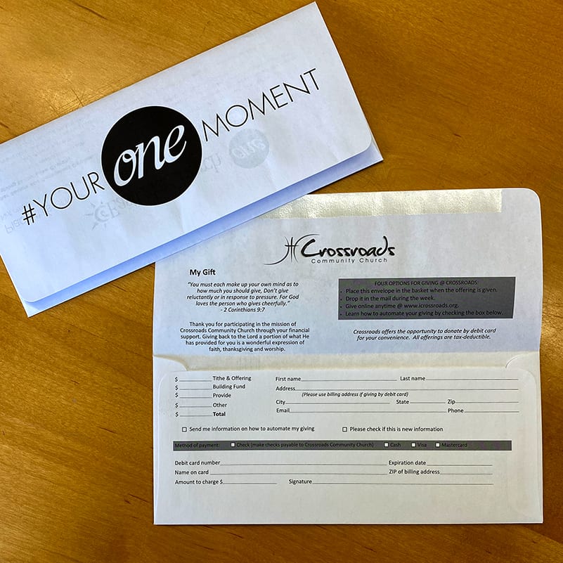 Church Giving Envelope Example1 Envelope front and back example