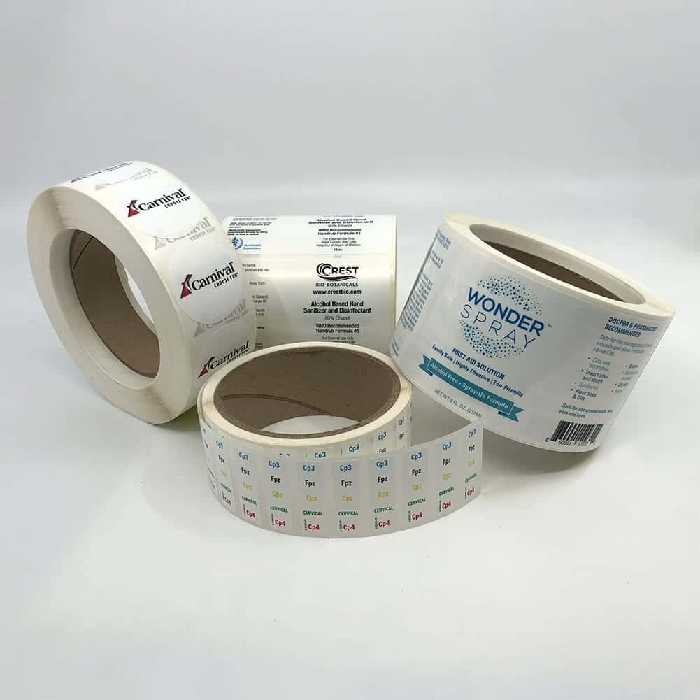 Roll Label 4 Examples horizontal stack