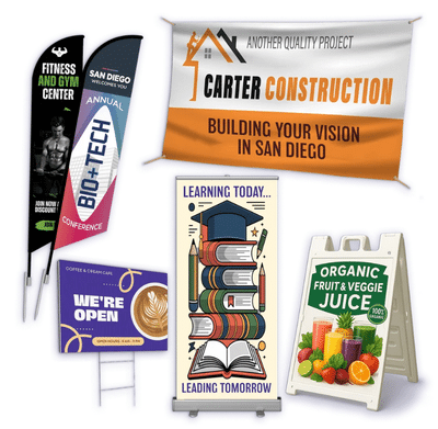 Custom printed signs banners and display graphics for events and storefronts